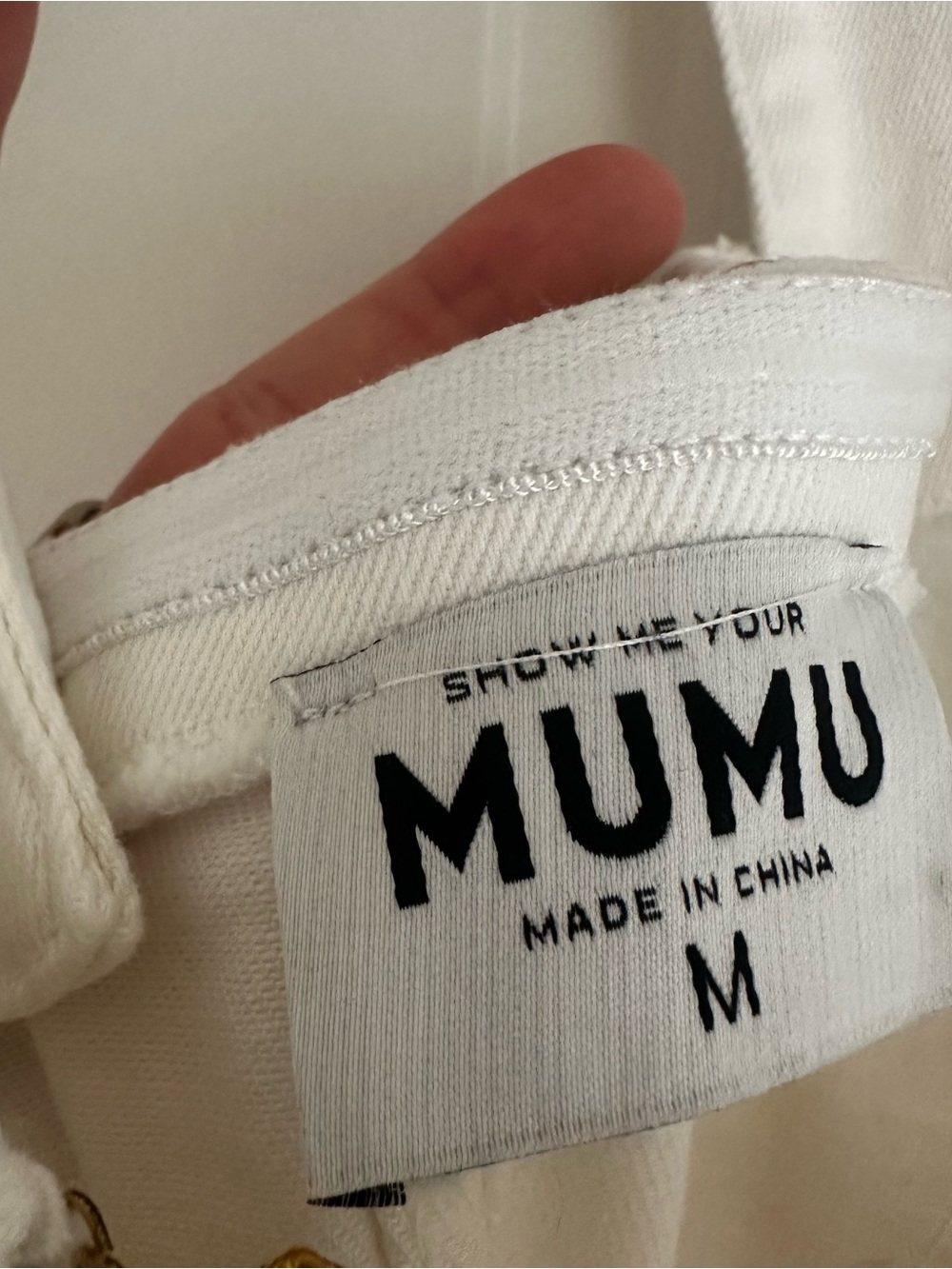 Show Me Your MuMu White Square-Neck Mini Dress with Side Slit - Picture 3 of 4
